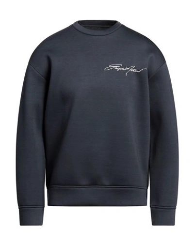 Emporio Armani Man Sweatshirt Slate Blue Size Xxl Modal