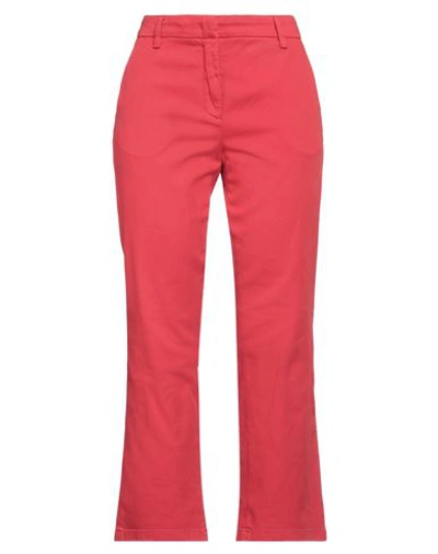 Department 5 Woman Pants Red Size 28 Cotton, Elastane