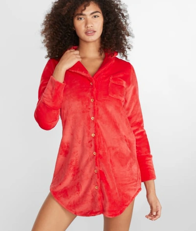 Kilo Brava Cozy Sleep Shirt In Cozy Red