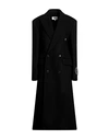 Mm6 Maison Margiela Woman Coat Black Size 12 Wool, Polyamide