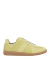 Maison Margiela Woman Sneakers Yellow Size 10.5 Soft Leather In Green