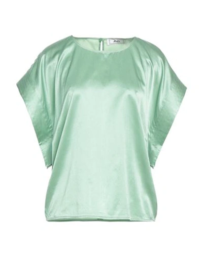 Jijil Woman Top Green Size 8 Cotton, Silk, Elastane