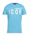 Dsquared2 Man T-shirt Sky Blue Size Xxl Cotton