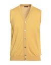 Ferrante Man Cardigan Yellow Size 40 Merino Wool