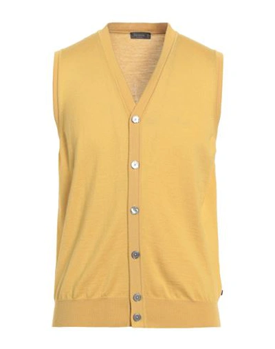 Ferrante Man Cardigan Yellow Size 40 Merino Wool