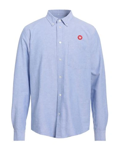 Double A By Wood Wood Man Shirt Light Blue Size Xl Cotton