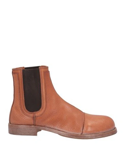 Moma Woman Ankle Boots Tan Size 7.5 Leather In Brown