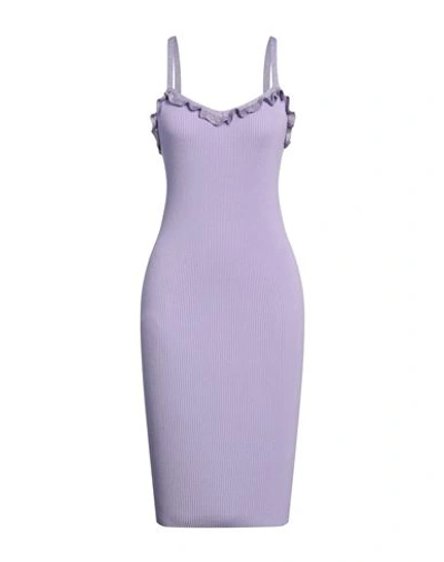 Liu •jo Woman Midi Dress Lilac Size S Viscose, Polyester In Purple