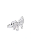 Judith Leiber Bow Ring In Silver