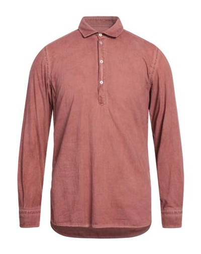 Messagerie Man Shirt Brick Red Size 17 Cotton