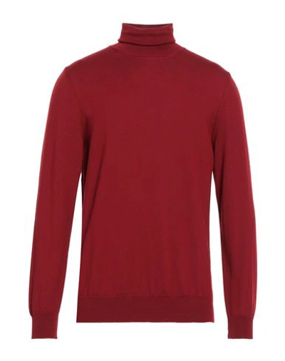 +39 Masq Man Turtleneck Brick Red Size 40 Merino Wool In Red