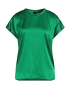 Pinko Woman Top Green Size 4 Silk, Elastane
