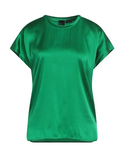 Pinko Woman Top Green Size 4 Silk, Elastane