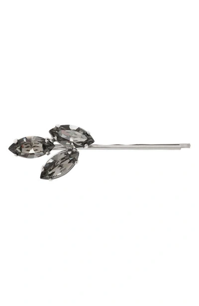 L Erickson Triple Crystal Bobby Pin In Black Diamond/ Silver
