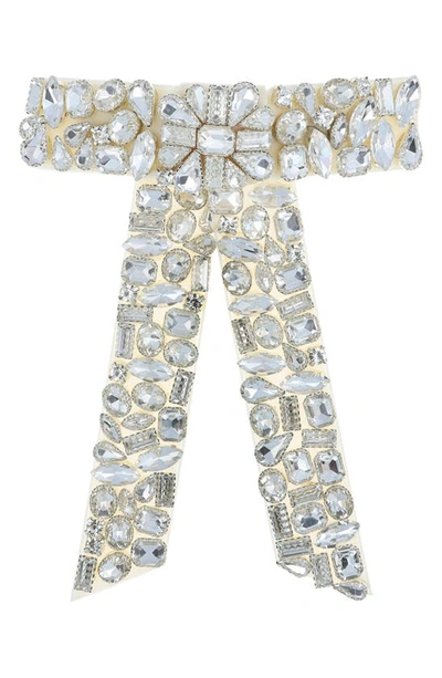 L Erickson Melanie Embellished Bow Barrette In Crystal