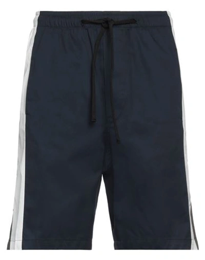 Yes London Man Shorts & Bermuda Shorts Midnight Blue Size L Cotton, Elastane, Polyester