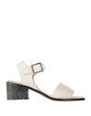 MOMA MOMA WOMAN SANDALS IVORY SIZE 7.5 LEATHER
