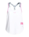 Ea7 Woman Tank Top White Size L Polyester, Elastane