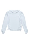 Snapper Rock Toddlerchild Girls White Rouched Ls Rash Top In White