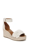 Franco Sarto Clemens-flower Espadrille Wedge Sandals In Natural Beige Fabric