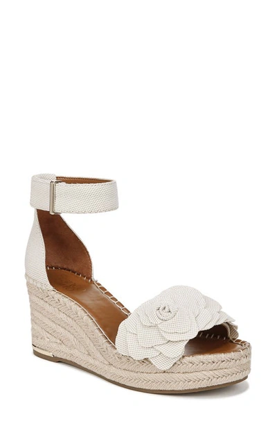 Franco Sarto Clemens-flower Espadrille Wedge Sandals In Natural Beige Fabric