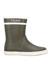 Celine Woman Ankle Boots Military Green Size 10 Rubber