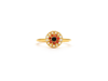 Rivka Friedman 18k Yellow Gold Plated Evil Eye Ruby Crystal Cubic Zirconia Ring In Gold With Cz And Red Crystal