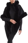 Sofia Cashmere Women's Faux Fur & Cashmere Diamond Wrap In Black
