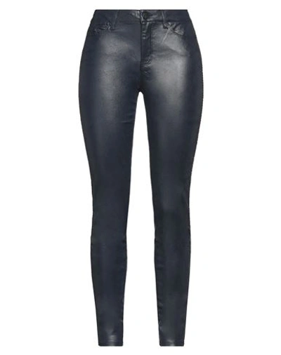 Karl Lagerfeld Woman Pants Midnight Blue Size 26 Cotton, Polyester, Elastane