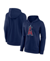Fanatics Women's  Navy Los Angeles Angels Logo Pullover Hoodie In Navy