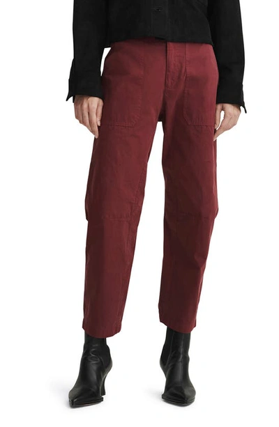 Rag & Bone Leyton Workwear Ankle Pants In Burgundy