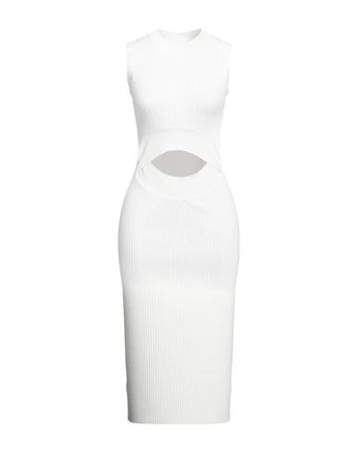 Vicolo Woman Midi Dress White Size Onesize Viscose, Polyester