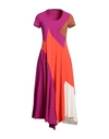 High Woman Midi Dress Magenta Size 8 Polyamide, Elastane In Magenta