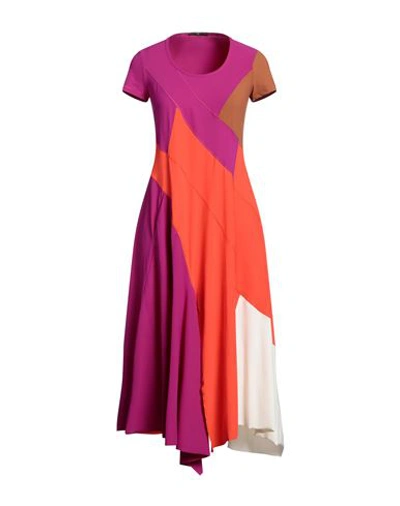 High Woman Midi Dress Magenta Size 12 Polyamide, Elastane