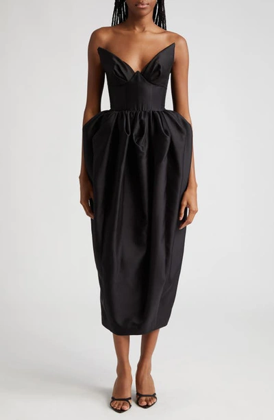 ZIMMERMANN MATCHMAKER SILK & WOOL BUSTIER MIDI DRESS