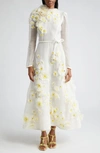 ZIMMERMANN MATCHMAKER DAISY LINEN & SILK ORGANZA MAXI DRESS