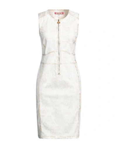 Angelo Marani Woman Midi Dress Ivory Size 4 Cotton, Polyamide, Elastane In White