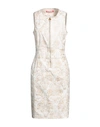 Angelo Marani Woman Midi Dress Beige Size 8 Cotton, Polyamide, Elastane