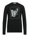 Iceberg Man Sweater Black Size Xxl Virgin Wool, Cotton In Black