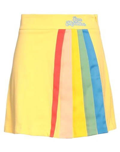 Love Moschino Woman Mini Skirt Yellow Size 6 Cotton