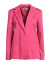 Jijil Woman Blazer Fuchsia Size 6 Cotton, Elastane, Acetate, Pbt - Polybutylene Terephthalate In Pink