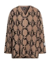 Just Cavalli Man Cardigan Camel Size Xl Wool, Acrylic, Polyamide, Mohair Wool In Beige