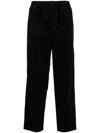 YMC YOU MUST CREATE BLACK ALVA CORDUROY TAPERED TROUSERS