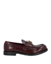 Dolce & Gabbana Man Loafers Burgundy Size 7 Calfskin In Red