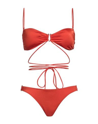 Aniye By Woman Bikini Coral Size M Polyamide, Elastane In Red