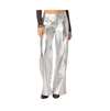 Edikted Women's Kim Metallic Faux Leather Pants In Silver