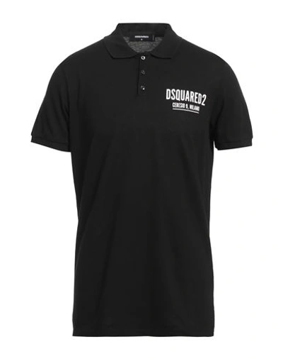 Dsquared2 Man Polo Shirt Black Size M Cotton