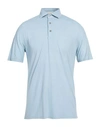 Filippo De Laurentiis Man Polo Shirt Sky Blue Size 40 Cotton