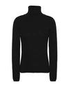 8 BY YOOX 8 BY YOOX CASHMERE ESSENTIAL ROLL-NECK SWEATER WOMAN TURTLENECK BLACK SIZE XL REGENERATED CASHMERE