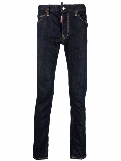 DSQUARED2 BLUE MID-RISE SKINNY JEANS